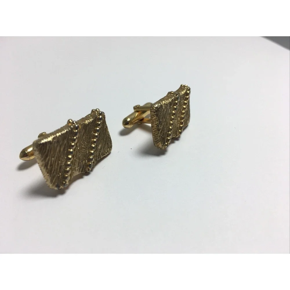 Mens Vintage Cufflinks Signed Swank Gold Rectangle